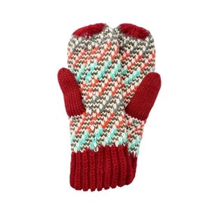 Cranberry Red Winter Knit Mittens